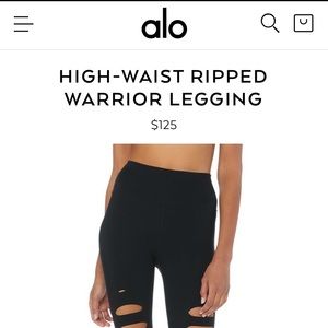 Alo Yoga Ripped High Waist Warrior Legging